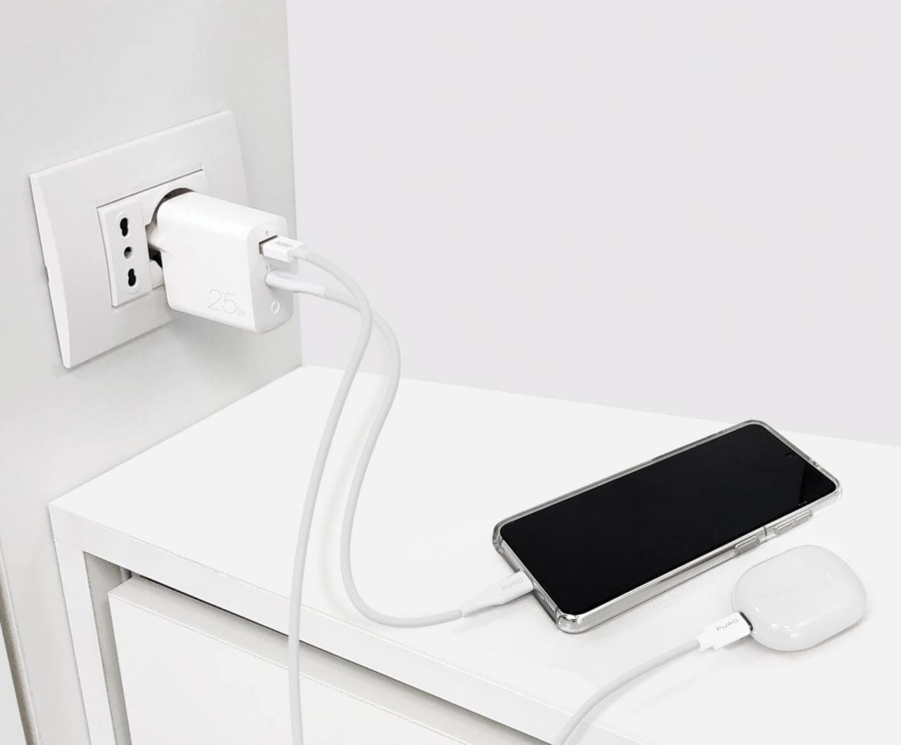 Puro Caricabatterie da parete con porta USB-A e USB-C 25W Moda