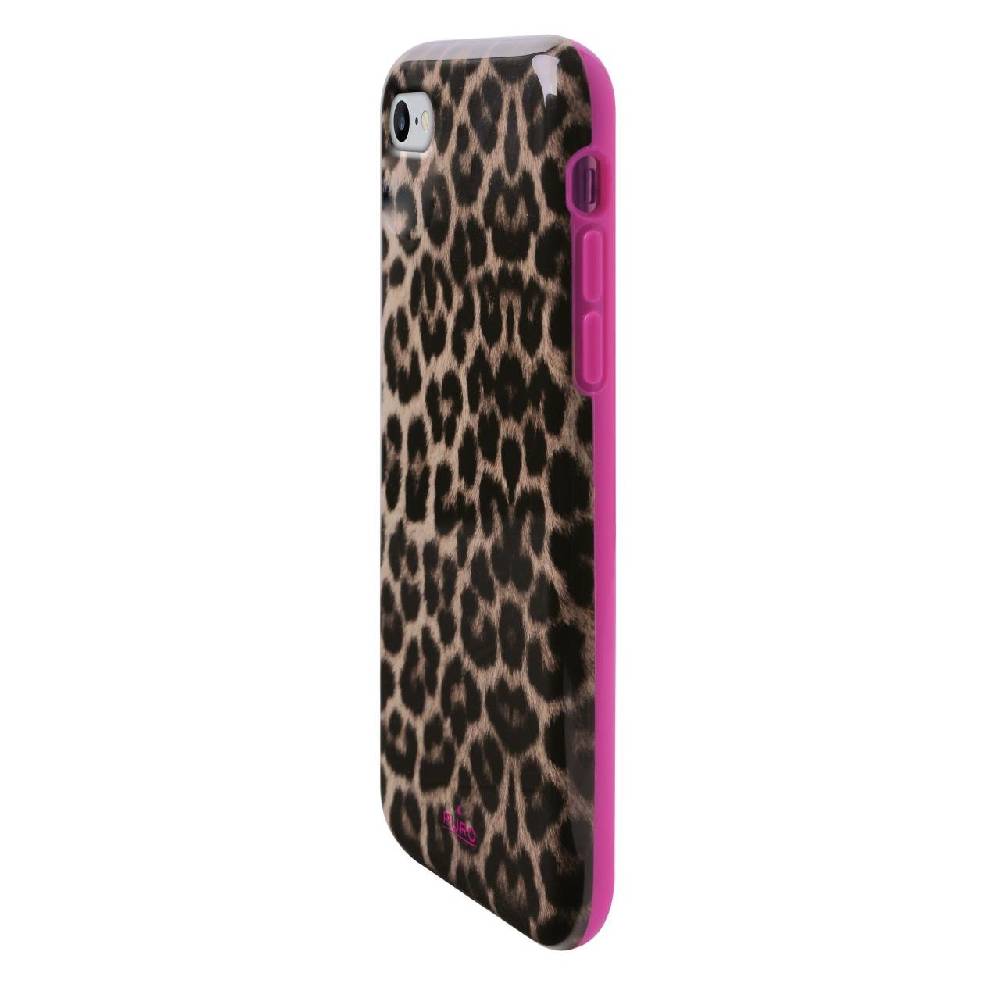 Puro Cover Pink Leopard per iPhone 7, 8, SE 2020 e SE 2022 Comprane uno, ottenene uno gratis