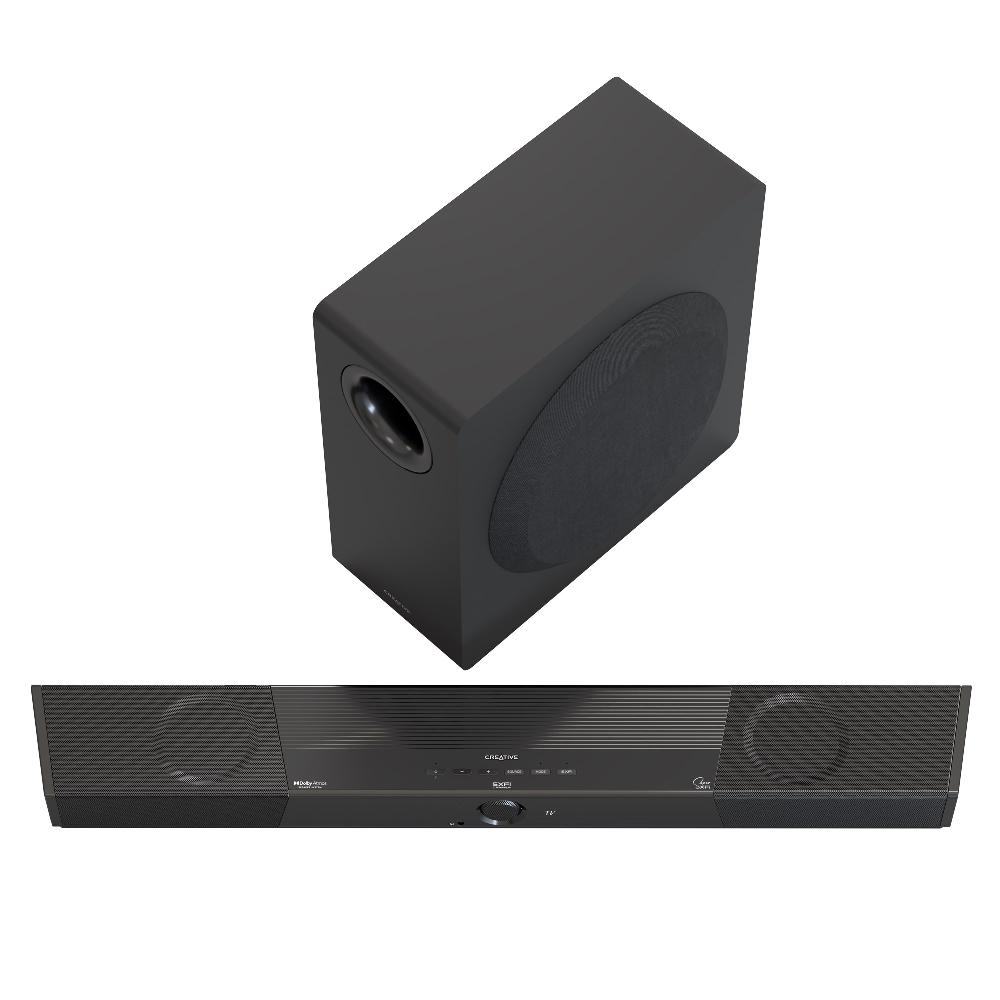 Creative SXFI CARRIER Soundbar con sistema di altoparlanti Dolby Atmos® subwoofer wireless e Super X-Fi® Headphone Holography Qualità