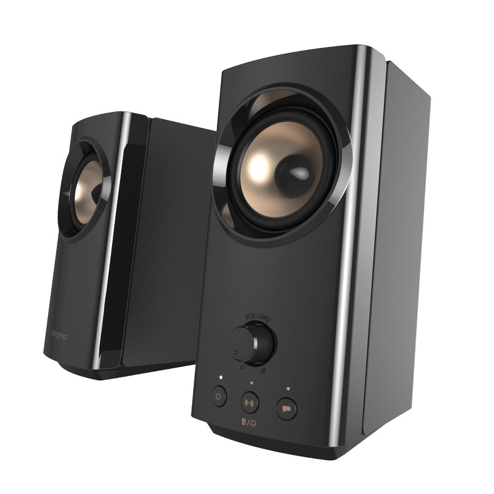 Creative T60 Altoparlanti desktop compatti Hi-Fi 2.0 con Clear Dialog Surround by Sound Blaster e SmartComms Kit Presa