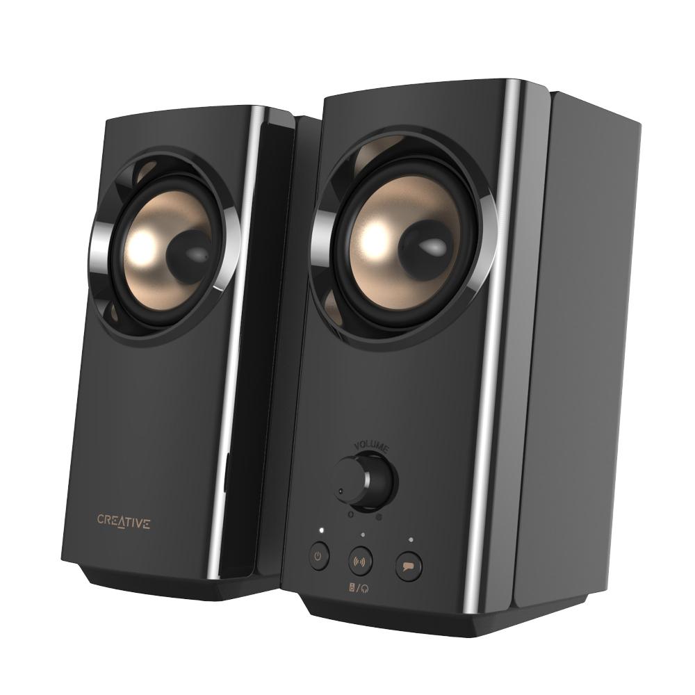 Creative T60 Altoparlanti desktop compatti Hi-Fi 2.0 con Clear Dialog Surround by Sound Blaster e SmartComms Kit Presa