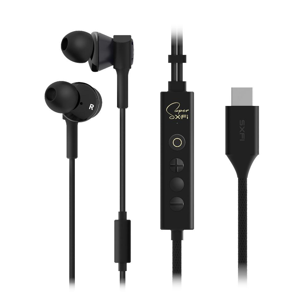 Creative SXFI TRIO Cuffie in-ear USB-C a triplo diffusore con tecnologia Super X-Fi incorporata e personalizzata in base alle tue orecchie Convenienza
