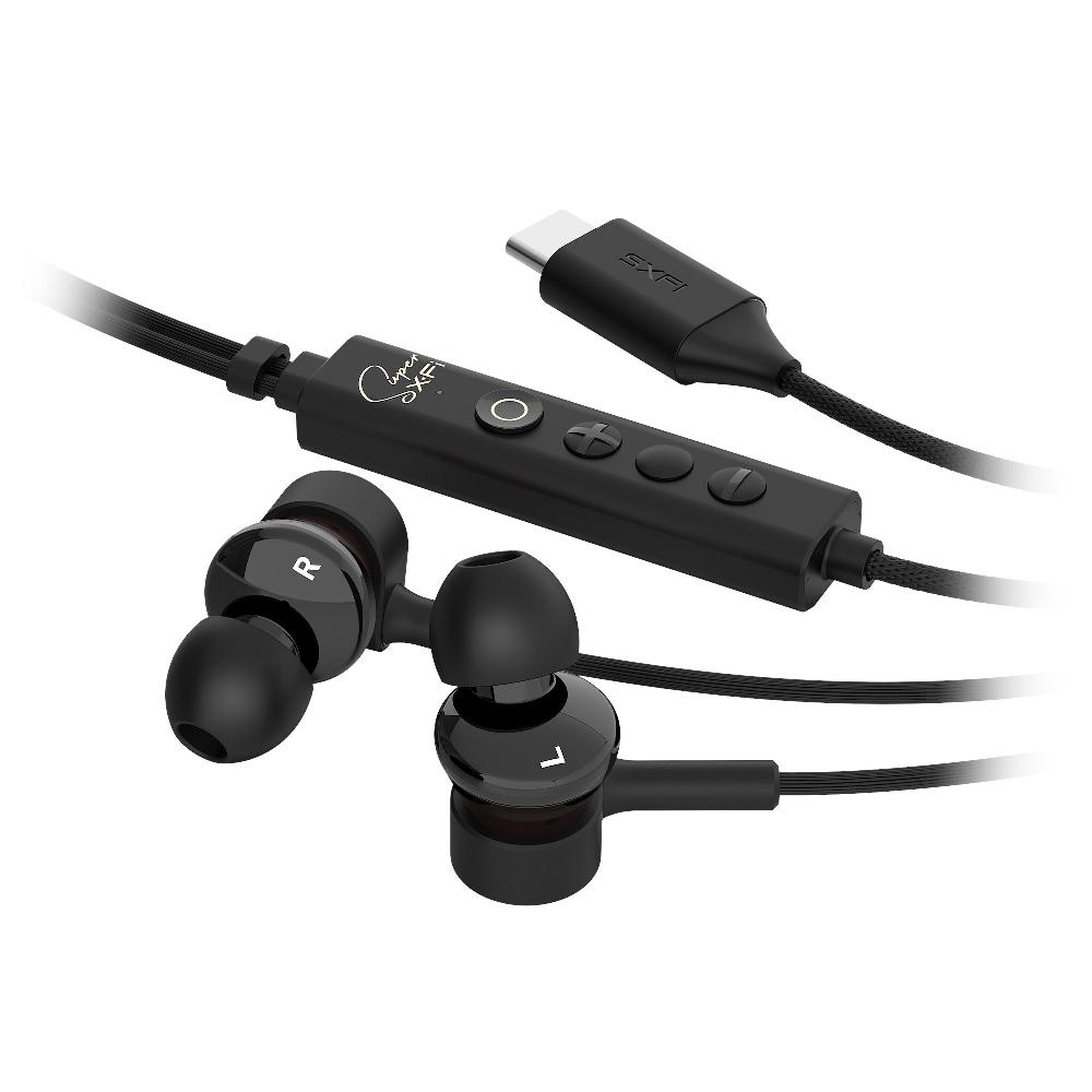 Creative SXFI TRIO Cuffie in-ear USB-C a triplo diffusore con tecnologia Super X-Fi incorporata e personalizzata in base alle tue orecchie Convenienza