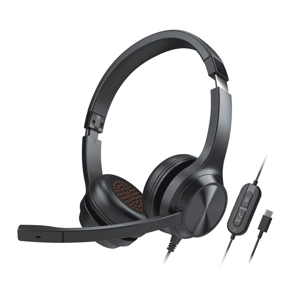 Creative Chat USB Cuffie on-ear con microfono a cancellazione del rumore swivel-to-mute e SmartComms Kit