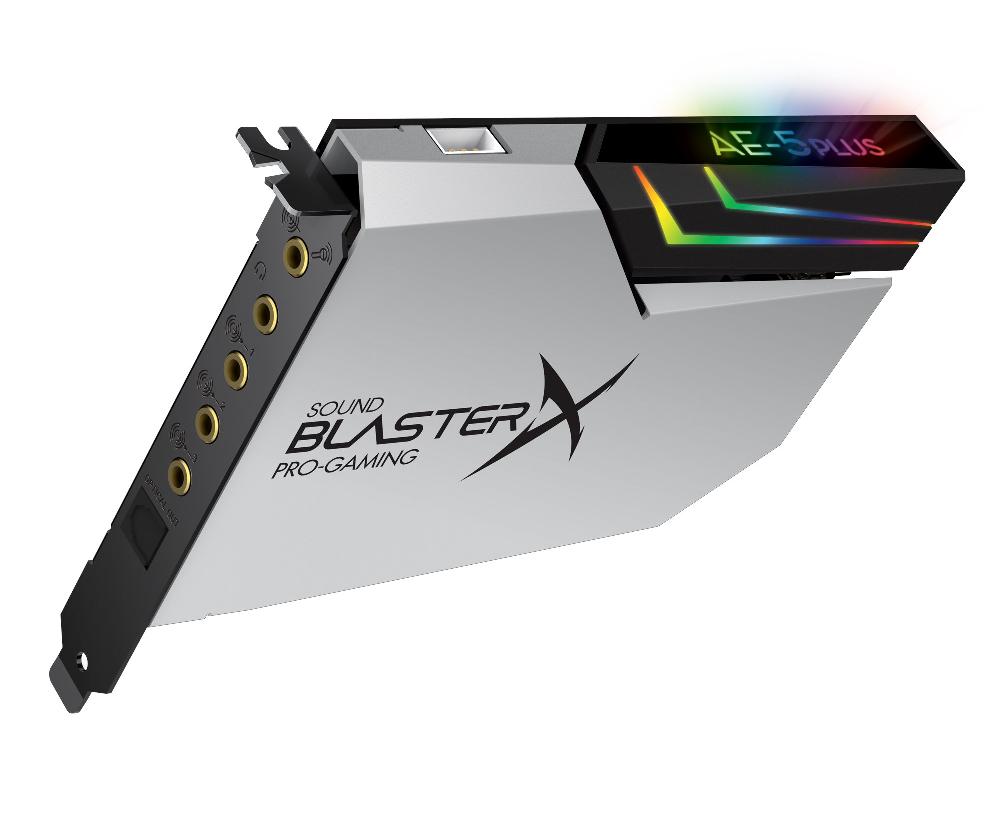 Creative Sound BlasterX AE-5 Plus Pure Edition Scheda audio e DAC da gaming PCI-e ad alta risoluzione con illuminazione RGB codifiche Dolby Digital Live e DTS Nuovo