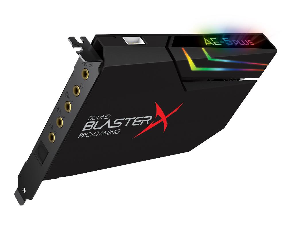 Creative Sound BlasterX AE-5 Plus Scheda audio e DAC da gaming PCI-e ad alta risoluzione con illuminazione RGB codifiche Dolby Digital Live e DTS Qualità