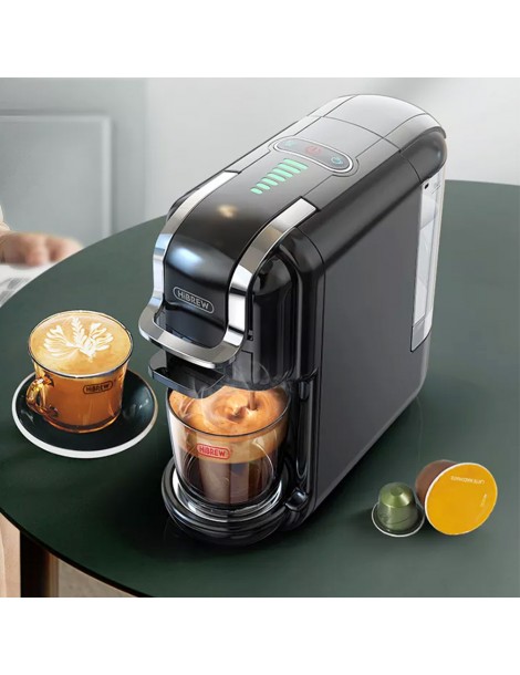 HiBREW H2B Caffettiera 5 in 1 con linea di livello dell'acqua macchina per caffè a capsule caldo/freddo a 19 bar - Bianco In Linea