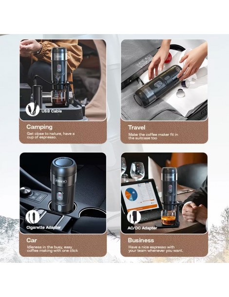 HiBREW H4A 80W Macchina da caffè portatile per auto con supporto Qualità