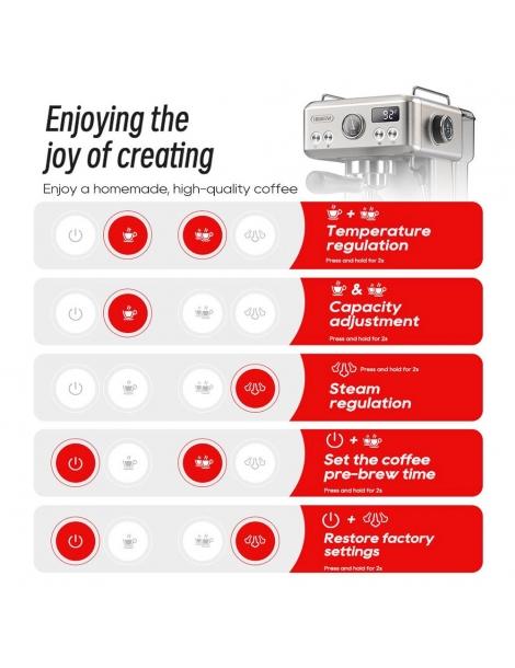 HiBREW H10A Macchina per caffè espresso semiautomatica pressione 19 bar montalatte temperatura regolabile brocca da 350 ml Qualità Garantita