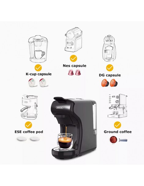 HiBREW H1A 1450W 19 bar Macchina per caffè espresso macchina per caffè caldo/freddo a capsule multiple 4 in 1 - Nero Consegna Veloce