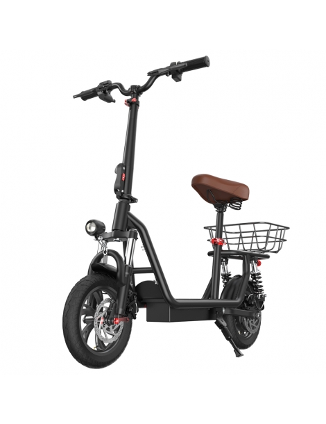 iScooter i12 Monopattino elettrico con sedile e cestino posteriore motore da 500W batteria da 36V 7 5Ah pneumatico da 12" Economico