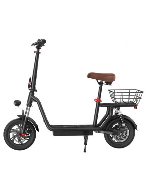 iScooter i12 Monopattino elettrico con sedile e cestino posteriore motore da 500W batteria da 36V 7 5Ah pneumatico da 12" Economico