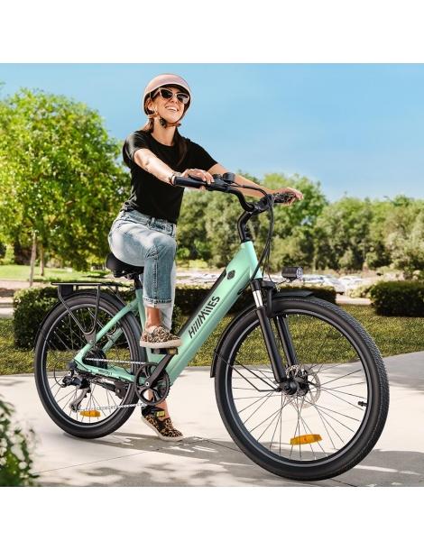 HillMiles MileCity1 Bicicletta elettrica motore da 250W batteria da 36V 13AH pneumatico da 26 pollici - Verde Outlet