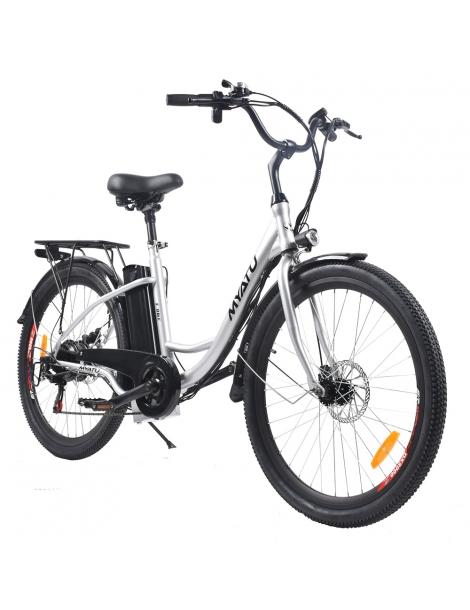 MYATU MYT-TYY Bicicletta elettrica motore 350W batteria 36V 15Ah pneumatici 26*1.95'' velocità massima 25km/h - Bianco Nuova
