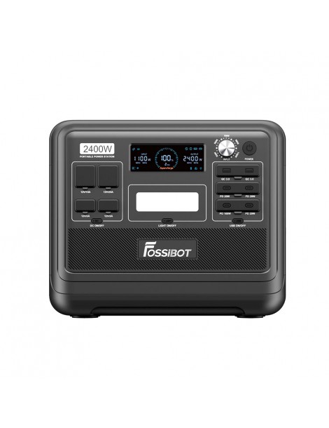 FOSSiBOT F2400 Centrale Elettrica Portatile da 2048Wh/2400W Ricarica Rapida in 1 5 Ore 16 Porte di Uscita - Nero Moda