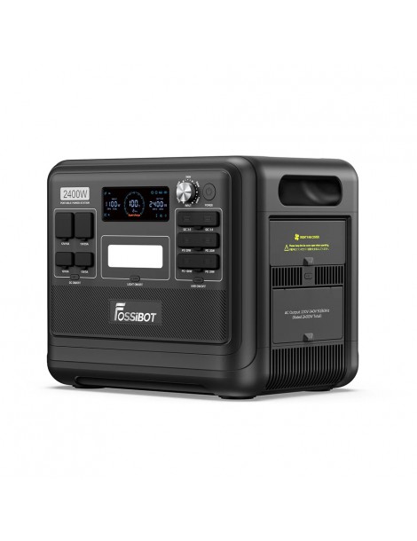 FOSSiBOT F2400 Centrale Elettrica Portatile da 2048Wh/2400W Ricarica Rapida in 1 5 Ore 16 Porte di Uscita - Nero Moda