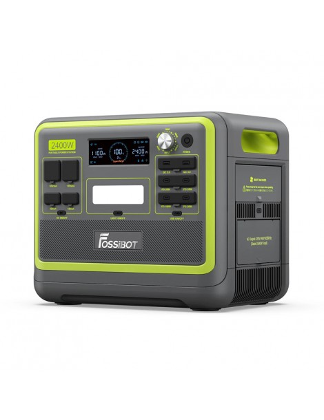 FOSSiBOT F2400 Centrale Elettrica Portatile da 2048Wh/2400W Ricarica Rapida in 1 5 Ore 16 Porte di Uscita - Verde Italy