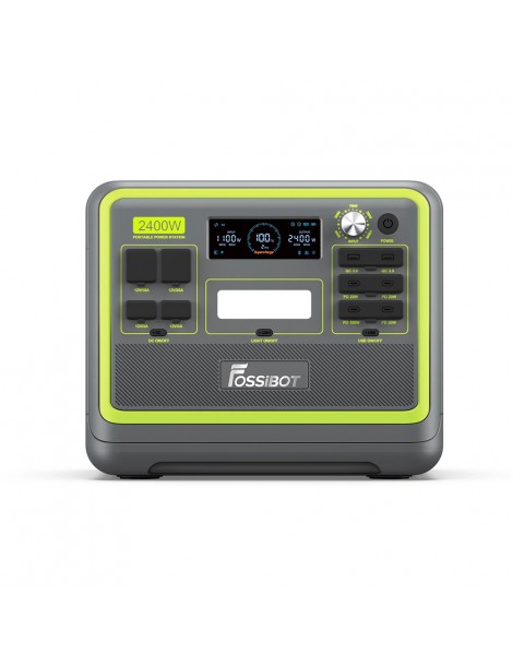 FOSSiBOT F2400 Centrale Elettrica Portatile da 2048Wh/2400W Ricarica Rapida in 1 5 Ore 16 Porte di Uscita - Verde Italy