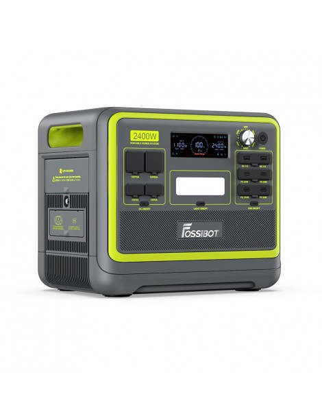 FOSSiBOT F2400 Centrale Elettrica Portatile da 2048Wh/2400W Ricarica Rapida in 1 5 Ore 16 Porte di Uscita - Verde Italy