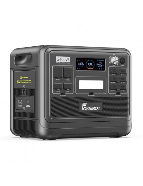 FOSSiBOT F2400 Generatore Solare Portatile da 2048Wh/2400W+Fossibot SP200 18V 200W Pannello Solare Pieghevole - Nero Vendita