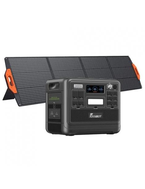 FOSSiBOT F2400 Generatore Solare Portatile da 2048Wh/2400W+Fossibot SP200 18V 200W Pannello Solare Pieghevole - Nero Vendita