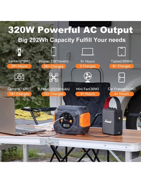 Flashfish A301 320W 292Wh 80000mAh Generatore Solare Portatile per Viaggi all'Aperto Campeggio Casa Versione EU Qualità Garantita