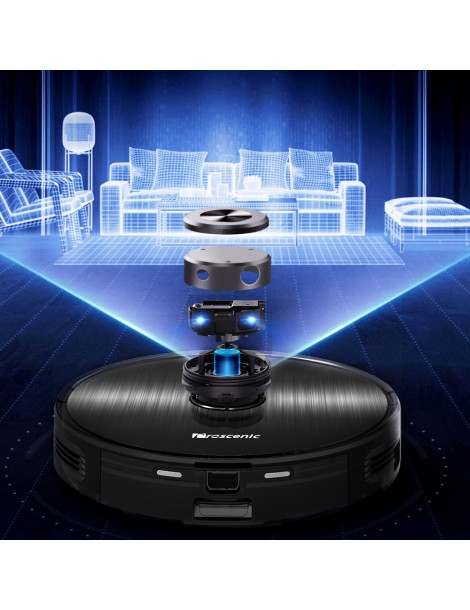 Proscenic M8 Robot Aspirapolvere con Navigazione Lidar 3 in 1 Aspiratore Robot e Mop con una Forte Aspirazione di 2700Pa Nuova