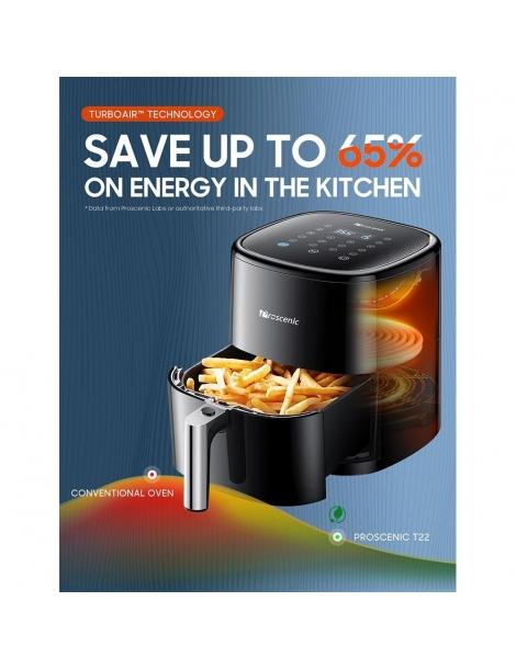 Proscenic T22 Friggitrice ad aria Capacità 5L 1500W con 13 preset Rivestimento antiaderente Tecnologia intelligente SuperDenoise Qualità