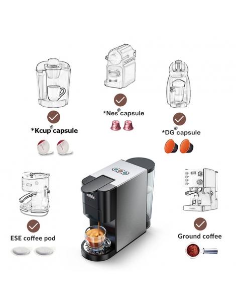 HiBREW H3A 5-in-1 Macchina da caffè 19 Bar di pressione modalità freddo/caldo serbatoio dell'acqua da 800 ml - argento Presa