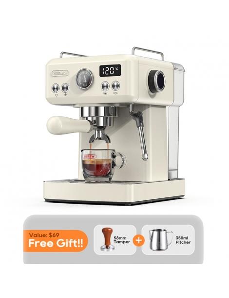 HiBREW H10A Macchina da caffè pressione di estrazione 19 bar temperatura e volume della tazza regolabili - Beige Online