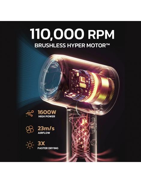 Micollme H6S Asciugacapelli con 2 bocchette asciuga i capelli medi in 2-3 minuti 59dB tecnologia a ioni negativi - grigio I Più Venduti