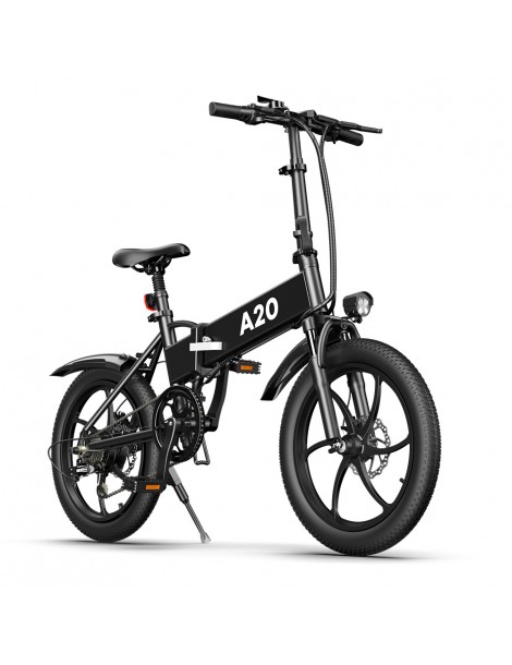 ADO A20+ 250W Bicicletta elettrica pieghevole Telaio 7 velocità Ingranaggi rimovibili Batteria agli ioni di litio 10 4 Ah - Nero In Linea