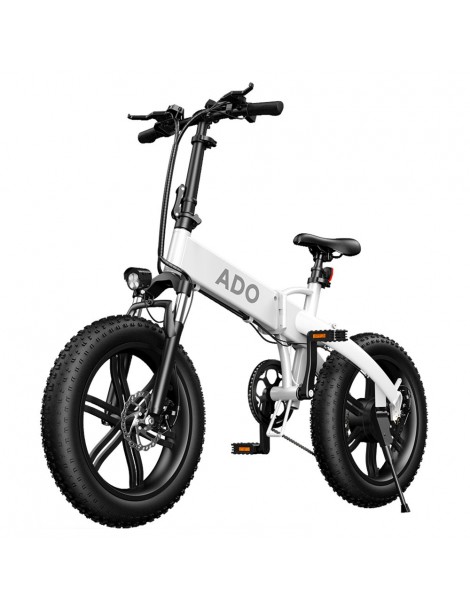 ADO A20F+ Bici Elettrica Pieghevole 250W Motore Mozzo senza Spazzole Batteria 36V 10.4Ah - Bianco Nuovo
