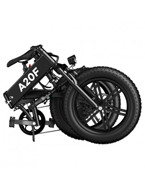 ADO A20F+ Bici Elettrica Pieghevole 250W Motore Mozzo senza Spazzole Batteria 36V 10.4Ah - Nero Qualità