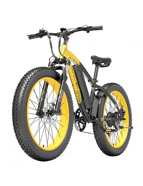 GOGOBEST GF600 26 Pollici Pneumatici Grassi Bicicletta Elettrica Pieghevole 1000W Motore 48V 13Ah Batteria - Nero Giallo Promozione