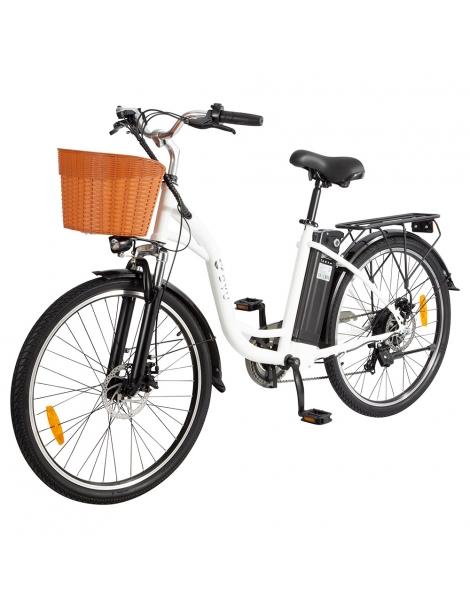 DYU C6 Bicicletta elettrica motore da 350W batteria da 12 5AH - Bianco Negozio
