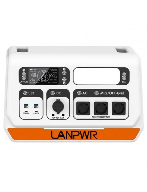 LANPWR 2200PRO 2200W Stazione di alimentazione portatile + 4x pannelli solari da 180W sistema solare da balcone Promozione Limitata