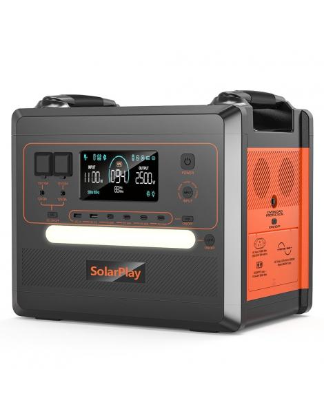 SolarPlay Q2402M Stazione elettrica portatile batteria LiFePO4 2304Wh 2500W potenza in ingresso 1100W uscita 12 Prezzo Ridotto