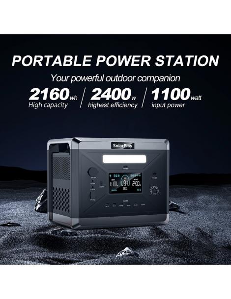 SolarPlay Q2501 Stazione elettrica portatile + SolarPlay T200 Pannello solare Economico