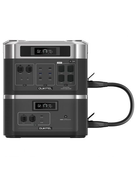 OUKITEL BP2000 Centrale elettrica portatile batteria LiFePO4 da 2048Wh/640000mAh uscita AC da 2200W UPS da 2000W Online