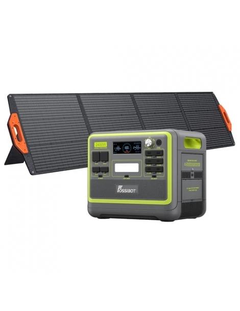 FOSSiBOT F2400 Generatore Solare Portatile da 2048Wh/2400W+SP200 18V 200W Pannello Solare Pieghevole - Verde Hotsell