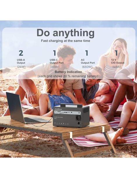 JustNow JNB600 Stazione di alimentazione portatile batteria LiFePO4 da 460Wh picco AC 630W 900W 3500 cicli Italy