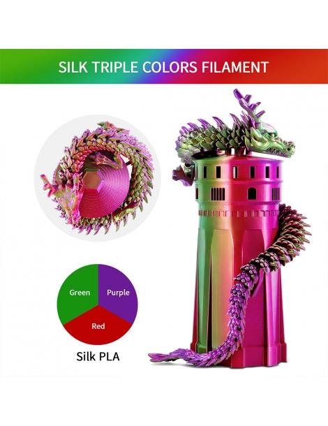 ERYONE Filamento PLA seta tricolore 1kg - rosso viola e verde I Più Venduti