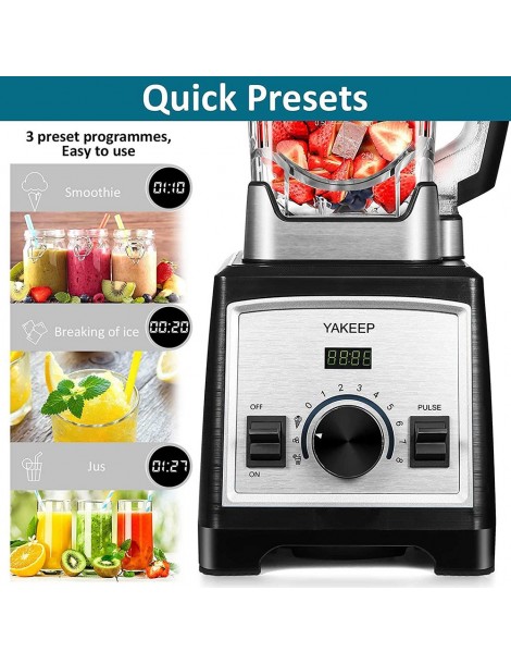 Yakeep 8188 2000W Stand Mixer frullatore per frullati da 2L con agitatore 32000 RPM 8 lame in acciaio Spedizione Gratuita