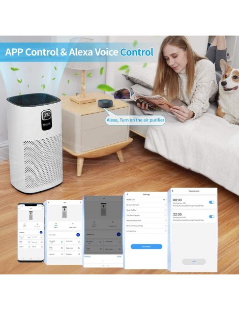 Proscenic A9 Purificatore d'Aria con Filtro H13 True HEPA Connessione WiFi Ampia Copertura di 2904 piedi² In Vendita