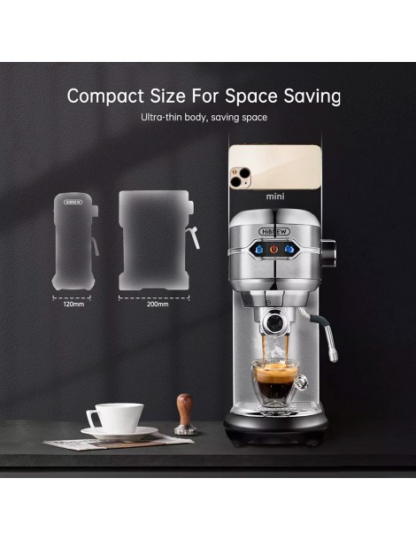 HiBREW H11 1450W Coffee Maker with Latte Cup 19 Bar Semi Auto Espresso Machine Saldi