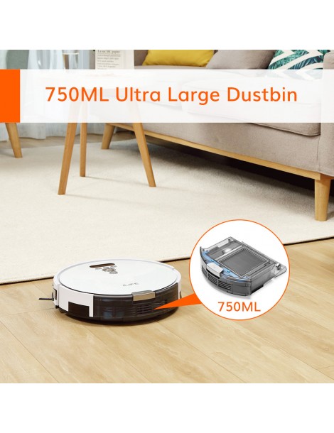 ILIFE V8 Plus Robot Aspirapolvere 1000Pa Aspirazione Pulizia a umido 750ml Grande Pattumiera Versione europea Convenienza