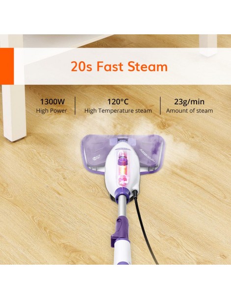 EASINE by ILIFE S50 1300W Mocio a Vapore Cablato 450ml Serbatoio dell'Acqua 10 Livelli Regolabili 120 Gradi Celsius Novità