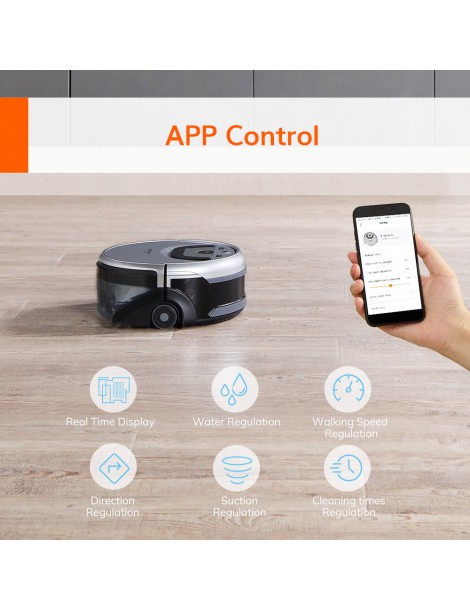 ILIFE W455 Robot lavapavimenti 1000Pa Aspirazione Shinebot Giroscopio Telecamera Navigazione 900ml Serbatoio Acqua I Più Venduti