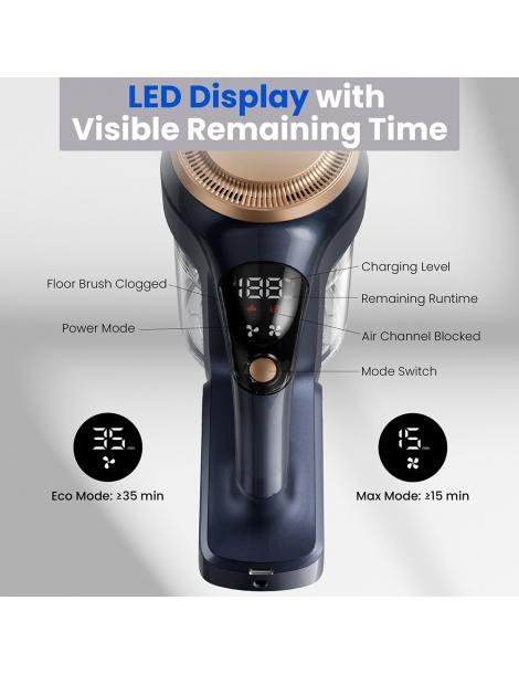 Proscenic P11 Lite aspirapolvere senza fili aspirazione 28kPa autonomia 35min schermo LED Qualità Garantita